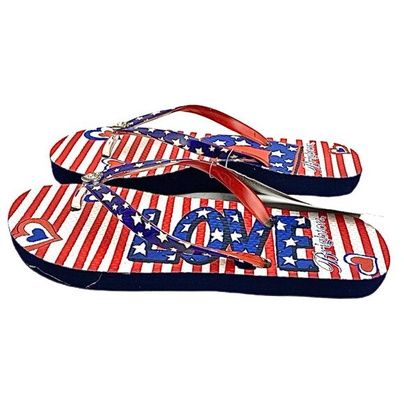 Brighton Skyler Blue Combo Flip Flops Women’s Size 6 Medium New - Picture 2 of 5